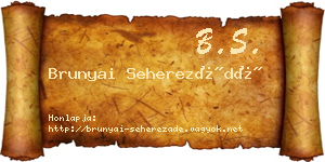 Brunyai Seherezádé névjegykártya